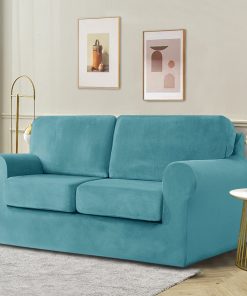 Stretch Velvet Sofa Covers with Separate Backrests and Seat Cushions