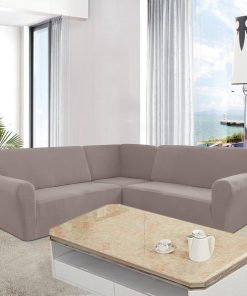 Spandex Jacquard 3-Piece L/U Shaped Sofa Covers With Corner Covers