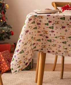Christmas Tree Print Tablecloth Decorations