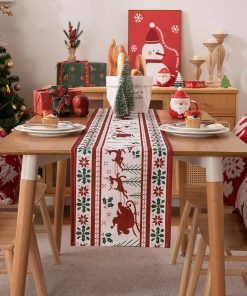 Christmas Reindeer Table Runner Tablecloth