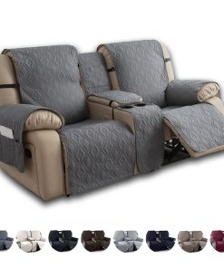 100% Waterproof Loveseat Recliner Cover Rhombus with Console