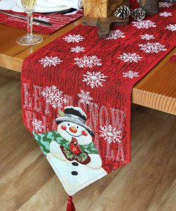 Snow Man Christmas Table Runner