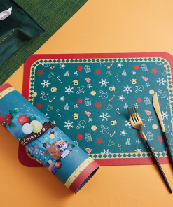 Faux Leather Christmas Heat Resistant Placemats (2 Pcs)