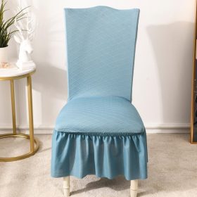 High Elasticity Skirt Chair Cover Blue