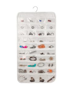 Double Sided Hanging Jewelry Organizer (80 Pockets, 33.5'' X 17'')