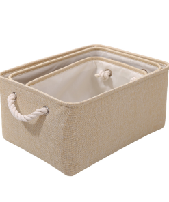 Thickened Linen Storage Basket with Handles