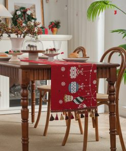Christmas Festival Table Runner with Tassels