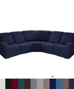 Jacquard Corner Sectional Couch Covers 7-Piece for 4 Seat Recliner & 1 Corner Seat