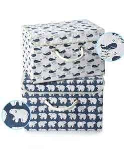 Linen Patterned Storage Boxes (14.1'' X 9.8'' X 9.8'')