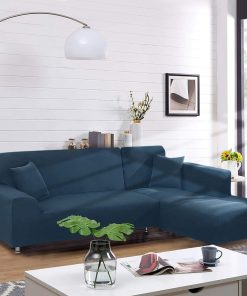 Jacquard Solid Color L-Shaped Sofa Cover (3 Seater+3 Seater)