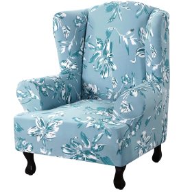 Floral Printed Wingback Chair Slipcover
