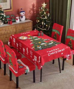 2024 New Christmas Tablecloth Chair Cover Set Christmas Decorations