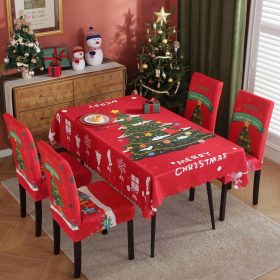2024 New Christmas Tablecloth Chair Cover Set Christmas Decorations