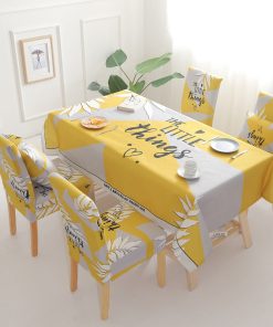 Water Oil Proof Dining Tablecloth Chair Cover Set
