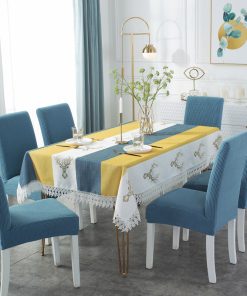 Wrinkle Resistant Dining Table Cover Chair Cover Set