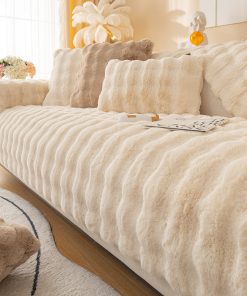 Rabbit Plush Sofa Slipcover Sectional Couch Covers