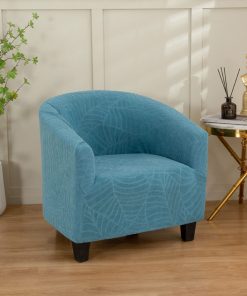 Thick Jacquard Leaf Pattern Tub Chair Slipcover