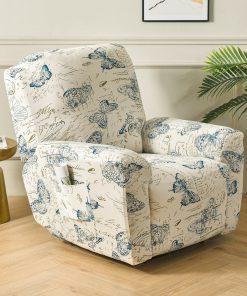 4 Pieces Pattern Strechable Recliner Chair Slipcovers